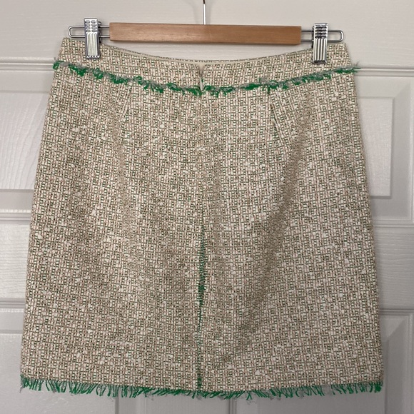 J. Crew Cream Glimmer Tweed Mini Skirt Size 0 - Picture 6 of 10